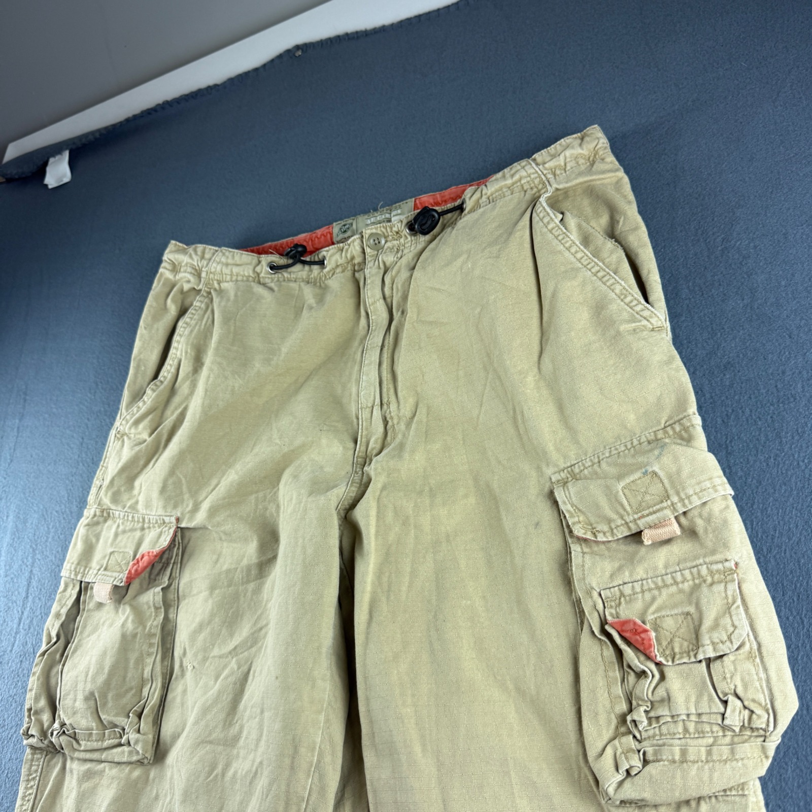 Vintage American Eagle Pants Men's 35x32* Beige Baggy Convertible Paratrooper